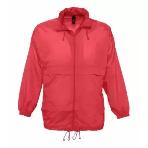 Image of SOLS Unisex Surf Windbreaker Lightweight Jacket (XS) (Red)