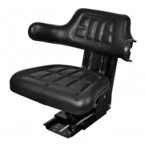 Image of VidaXL Tractor Seat with Suspension Black