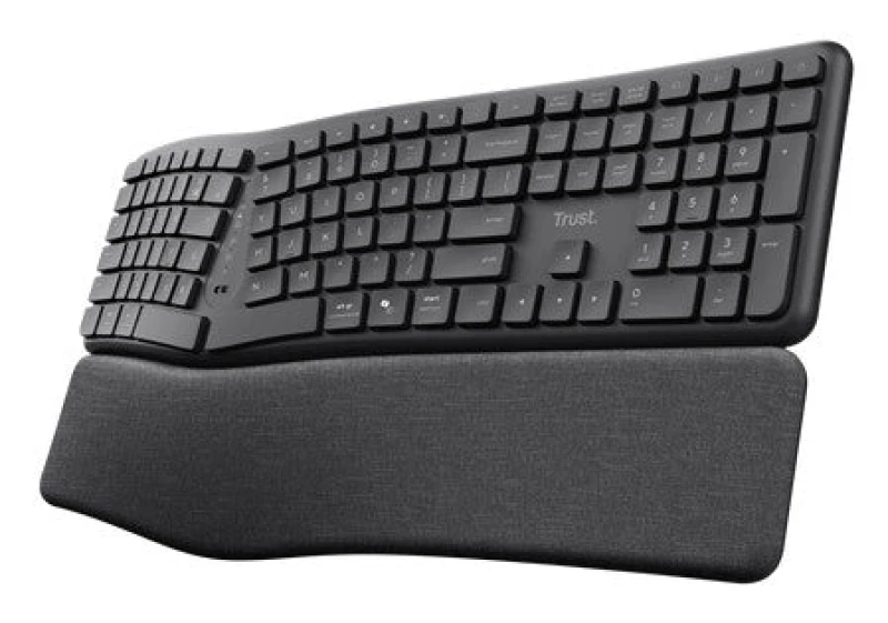 Image of Trust Keyra Ergonomic Multidevice Keyboard Wireless Black 25707
