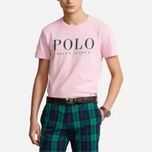 Image of Polo Ralph Lauren Mens Custom Slim Fit Logo T-Shirt - Carmel Pink - M