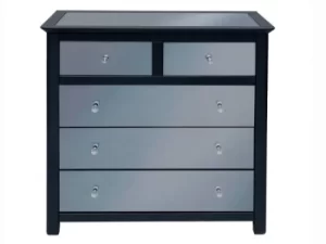 Image of Core Ayr Carbon Grey 23 Drawer Mirrored Chest of Drawers Flat Packed