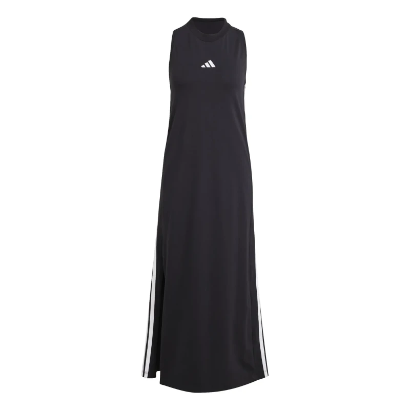 Image of Adidas SPORTSWEAR Maxi Dress, Essentials 3-Stripes Black Women XS