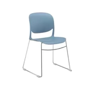 Image of Verve multi-purpose chair with chrome sled frame - blue