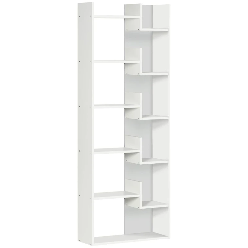 Image of HOMCOM 6-Tier Bookshelf Freestanding Decorative Storage Shelves for Home White - Homcom 5056725379056