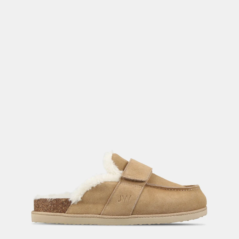 Image of Jack Wills Womens Shearling Mule Slippers Sand female 4 (37)