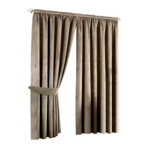 Image of Riva Home Imperial Pencil Pleat Curtains (46x54 (117x137cm)) (Taupe)