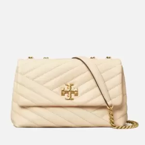 Image of Tory Burch Womens Kira Chevron Small Convertible Shoulder Bag - New Cream