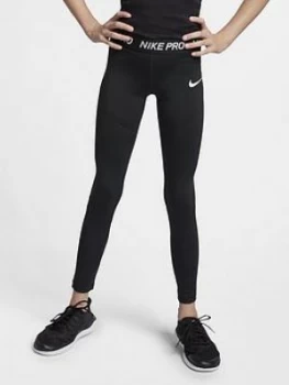 Image of Nike Girls Leggings - Black, Size S, 8-10 Years, Women
