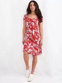 Image of Joe Browns Birdie Jersey Dress Red, Red, Size 12, Women