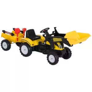 Image of Reiten Kids Pedal Go Kart Excavator - Yellow