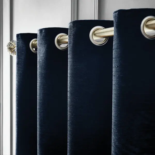 Image of Hyperion Hyperion Selene Chenille Curtain - Navy - 168X229cm