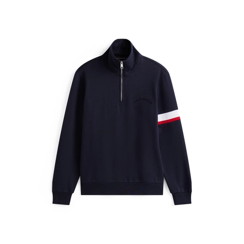 Image of Tommy Hilfiger Mens Quarter Zip Insulating Fleece Desert Sky DW5 male S