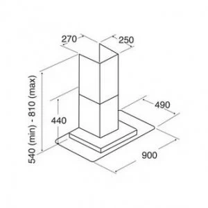 Image of CDA EKN90SS 90cm Flat Glass Hood