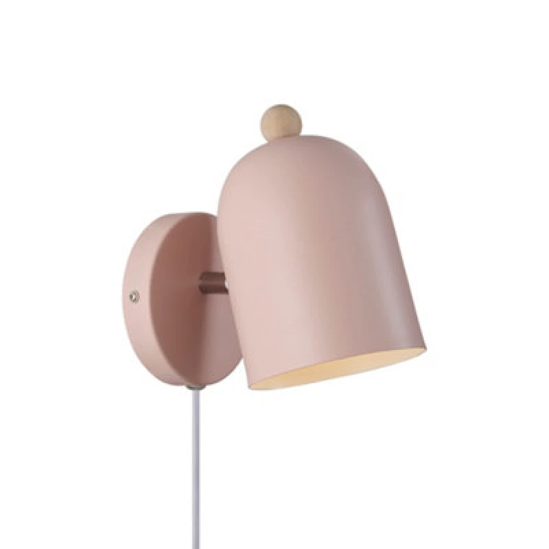 Image of Nordlux Gaston Metal Wall Light Pink,plug In Or Mains