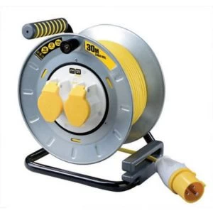Image of Masterplug 110V Site 2 Socket Indoor & Outdoor Cable Reel, 30M