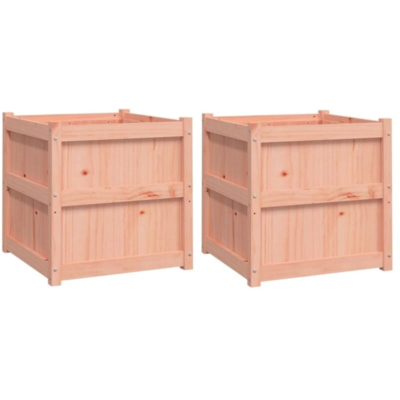 Image of vidaXL Garden Planters 2 pc Solid Wood Douglas, Brown 837431