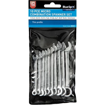 Image of Bluespot - 04311 10 Piece Micro Combination Spanner Set (4-11mm)