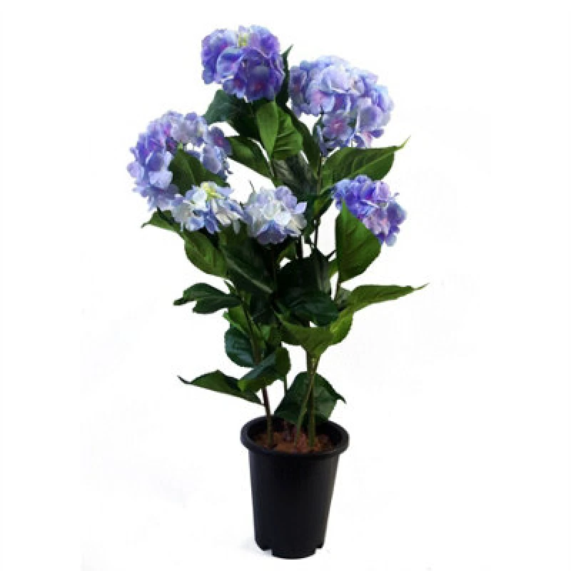 Image of Leaf 90cm Artificial Hydrangea Plant Blue with 200 Flowers Blue