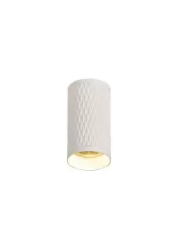 Image of 11cm Surface Mounted Ceiling Light, 1 x GU10, Sand White