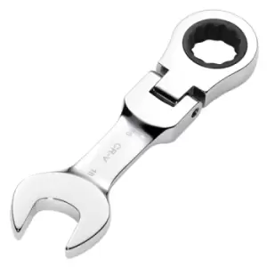 Image of Draper HI-TORQ Metric Stubby Flexible Head Ratchet Combination Spanner, 18mm