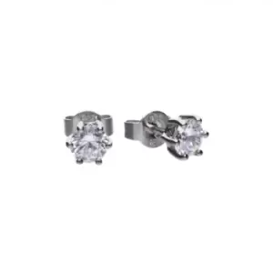 Image of Diamonfire Silver White Zirconia Solitaire Earrings E5630