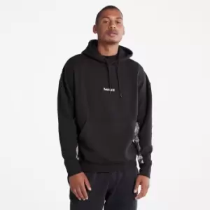 Image of Timberland Reinforced-elbow Hoodie For Men In Black Black, Size M