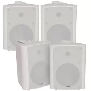 Image of 4x 90W White Wall Mounted Stereo Speakers 5.25" 8Ohm Quality Home Audio Music