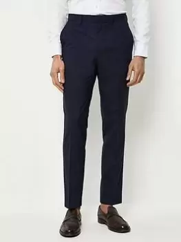 Image of Burton Menswear London Burton Slim Fit Navy Tonal Grindle Trouser, Navy, Size 36, Length Regular, Men