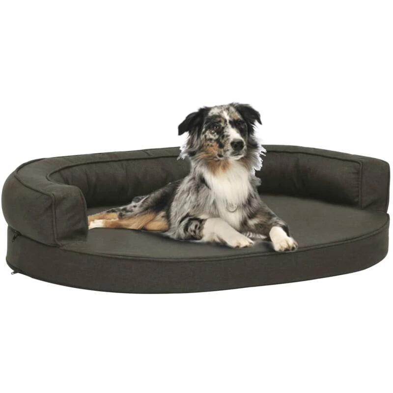 Image of VIDAXL Vidaxl - Ergonomic Dog Bed Mattress 75x53cm Linen Look Dark Grey 8720286431122