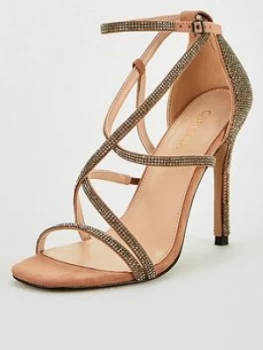 Image of Carvela Ginger Heeled Sandals - Nude, Size 8, Women