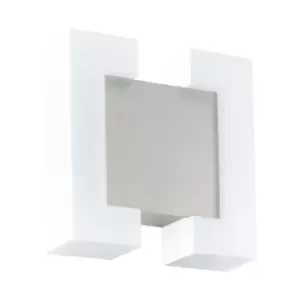 Image of Sitia - LED Outdoor Flush Wall Light Satin Nickel IP44 - Eglo