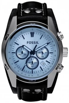 Image of Fossil Coachman Mens Chronograph Black Leather Strap Watch