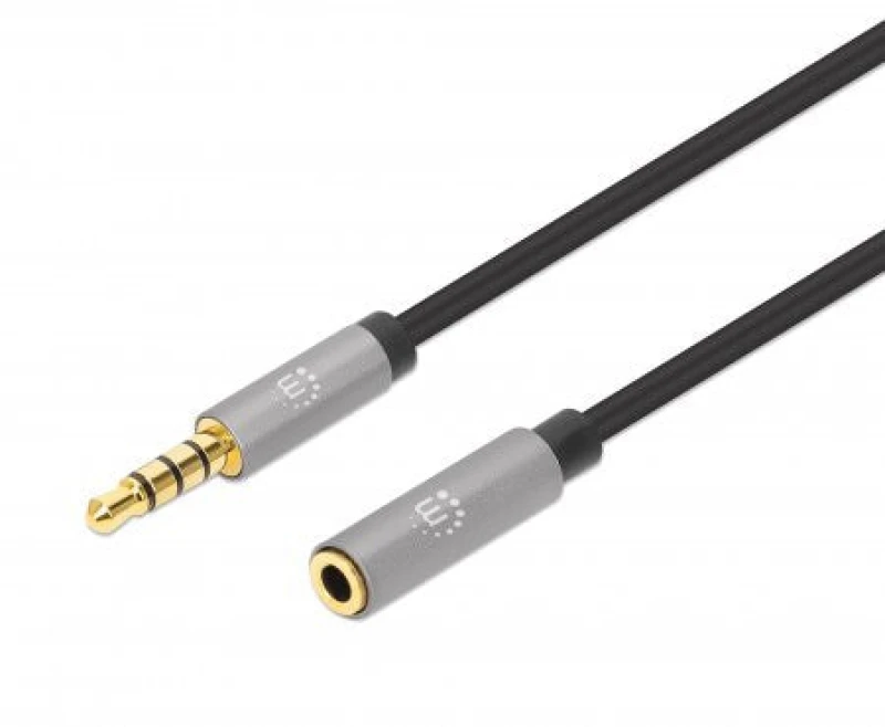 Image of Manhattan Stereo Audio 3.5mm Extension Cable. 1m. Male/Female. Slim De