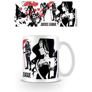 Image of Justice League Movie - Black Red Stencil Mug