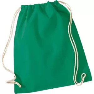 Image of Westford Mill - Cotton Gymsac Bag - 12 Litres (Pack of 2) (One Size) (Kelly Green)