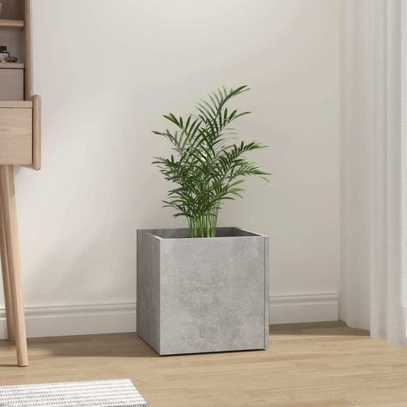 Image of vidaXL Planter Box Concrete Grey 40x40x40cm Engineered Wood, Grey 808796