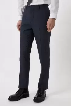 Image of Slim Fit Navy Overcheck Suit Trousers
