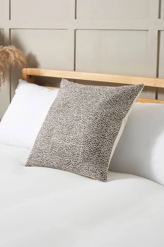 Image of BHS Woven Leopard Print Grey Cushion Grey Unisex