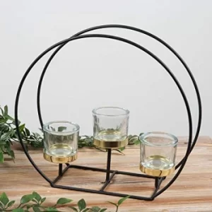 Image of HESTIA? 3 Glass Tealight Holder on Round Stand
