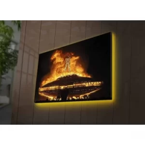 Image of 4570DACTBURN-006 Multicolor Decorative LED Lighted Canvas Painting