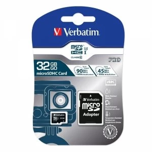 Image of Verbatim Pro 32GB Micro SDHC Memory Card