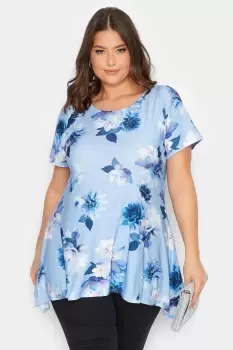 Image of Floral Print Hanky Hem Top