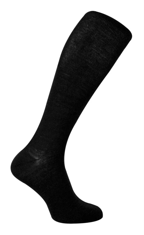 Image of Steven Steven Men 1 Pack Knee High Long Merino Wool Socks for Winter in Black Size: 6-8 Black 6-8 Male 5056632699551