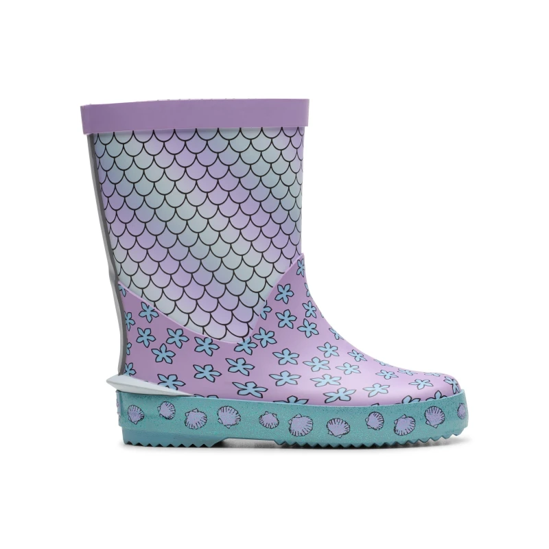 Image of Clarks Tarri Run Toddler Lilac Combination Wellies in Purple Size: 8-Wide Fit Purple Unisex 8-Wide Fit