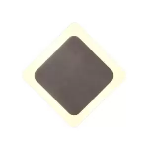 Image of Magnetic Base Wall Lamp, 12W LED 3000K 498lm, 15, 19cm Diamond Centre, Coffee, Acrylic Frosted Diffuser
