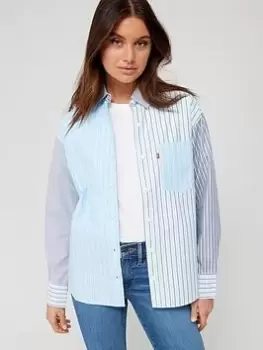 Image of Levis Nola Shirt - Lorelai Stripe Ompha, Blue, Size S, Women