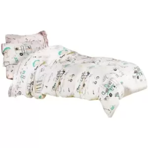 Image of Linen House Childrens/Kids Down By The River Duvet Cover Set (Double) (White) - White