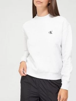 Image of Calvin Klein Jeans Ck Embroidery Regular Crew Neck Top - Grey