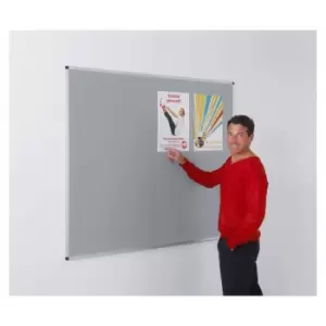 Image of Metroplan Aluminium Framed Felt Noticeboard 1200 x 1800mm, Grey