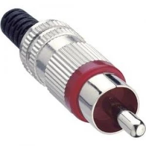 Image of RCA connector Plug straight Number of pins 2 Red Lumberg STO 2